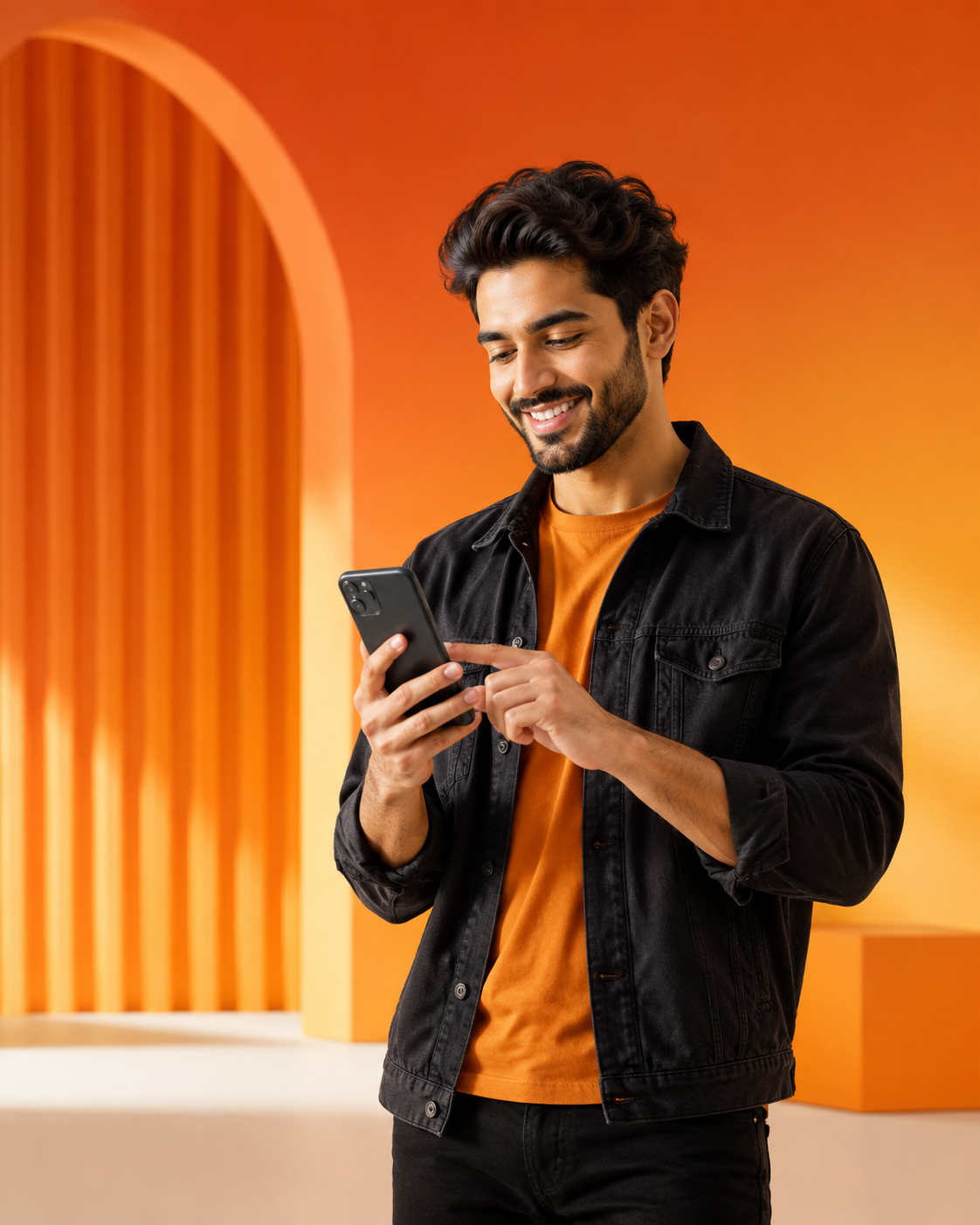 Customer paying a mobile bill on a smartphone